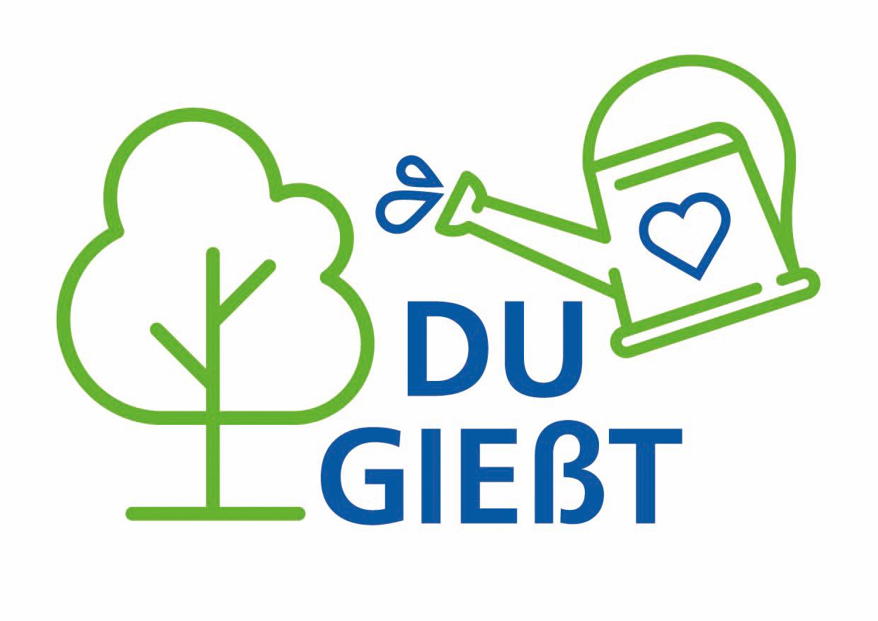 Logo DU gießt mit Gießkanne und Baum