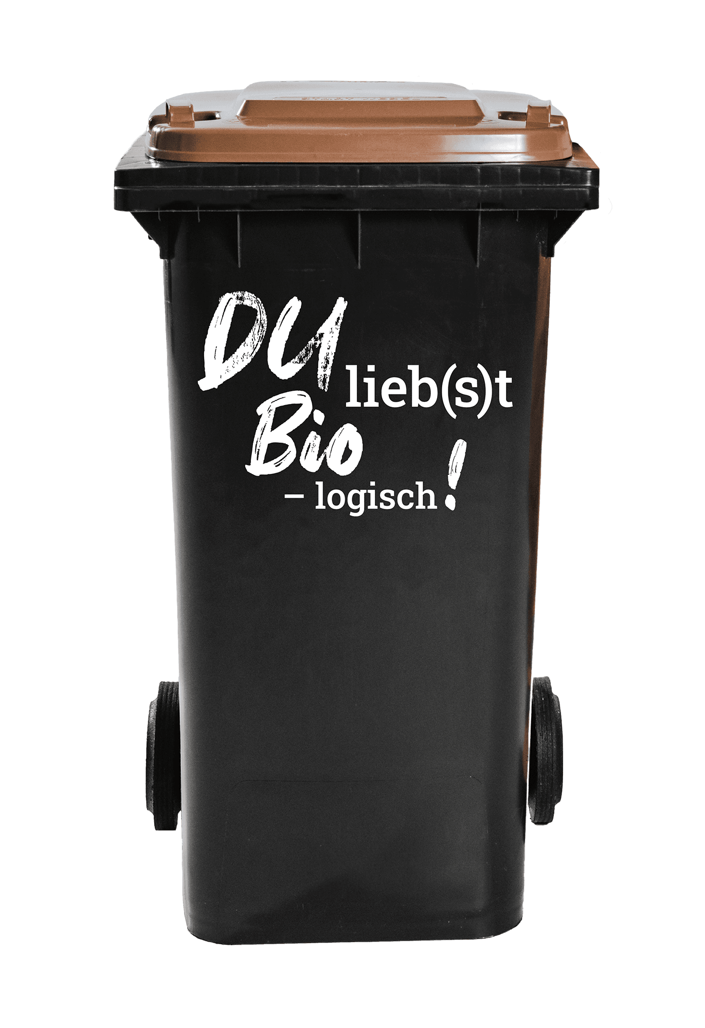 Biotonne mit dem Claim Du lieb(s)t Bio - logisch